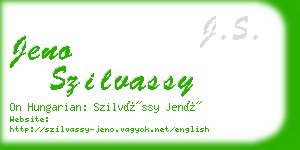 jeno szilvassy business card